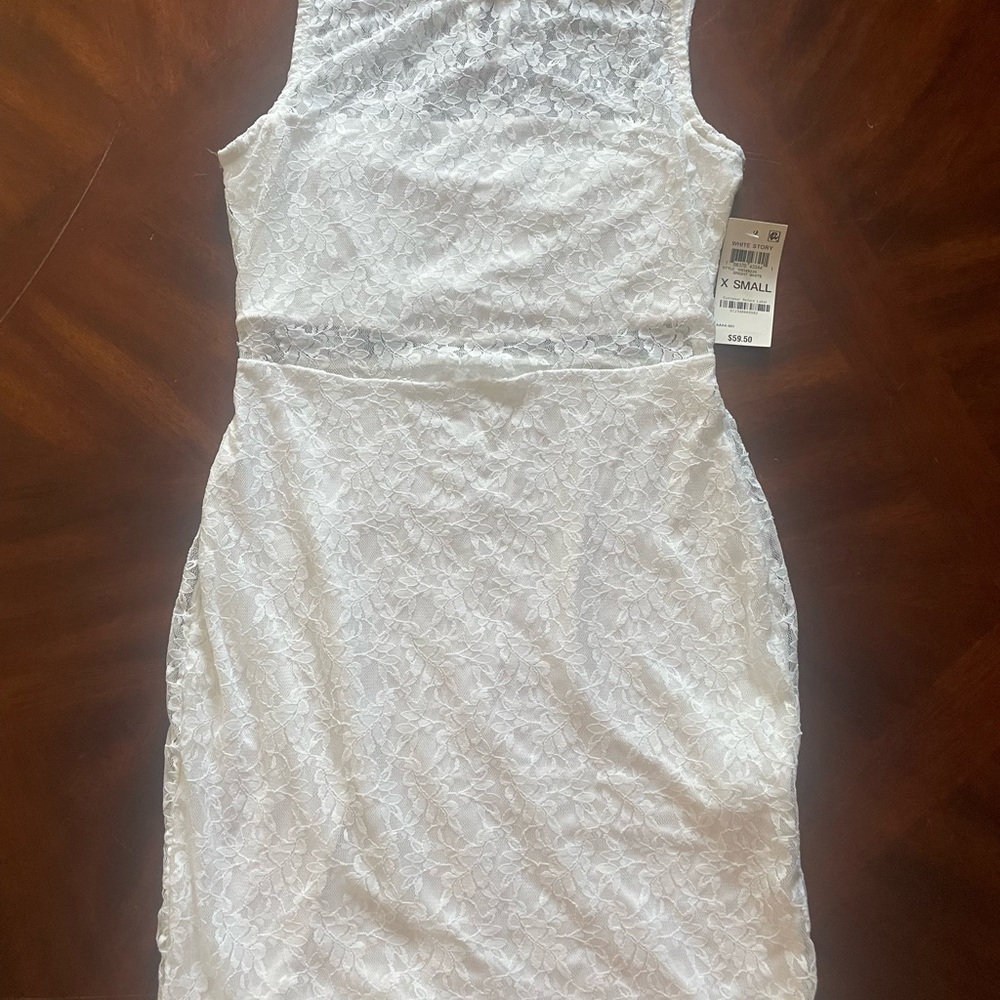 Bar III White Lace Mini Dress